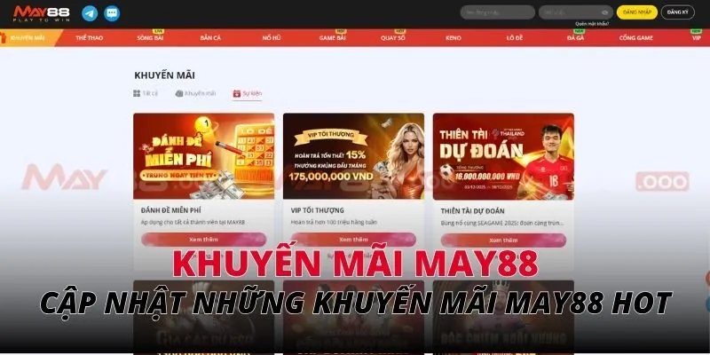 Cập nhật những khuyến mãi MAY88 hot nhất hiện nay
