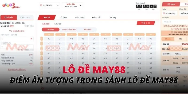 Điểm ấn tượng trong sảnh chơi lô đề MAY88
